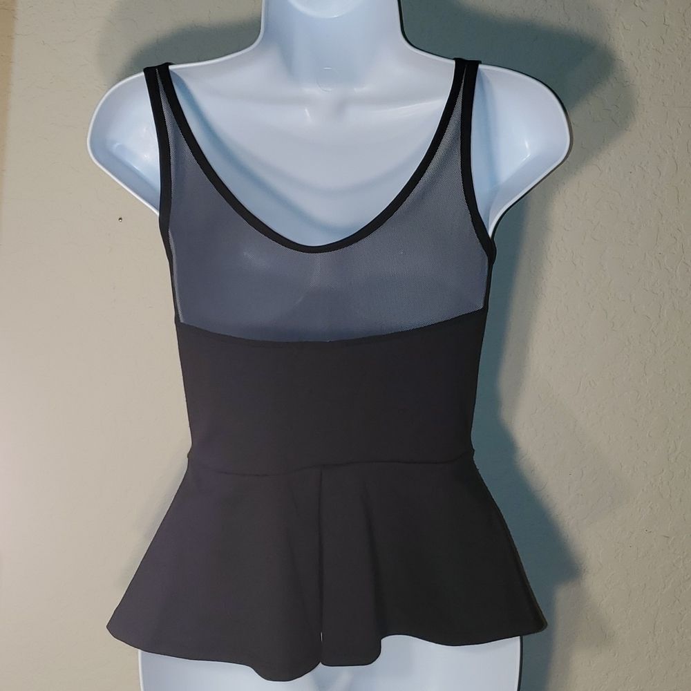 A'gaci sz small peplum top with sheer top and beautiful embellished neck - Picture 5 of 10